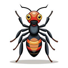 ant cartoon character, vector artwork of ant insect