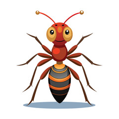ant cartoon character, vector artwork of ant insect