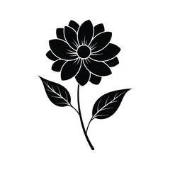 Beautiful flower black silhouette vector illustration
