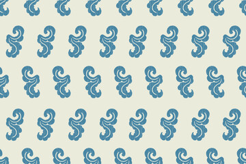 Obraz premium Ikat leaves vintage design embroidary seamless pattern on background vector illustration.Ikat ethnic oriental embroidery traditional.Indian Ikat pattern Aztec style retro. design for texture,fabric.