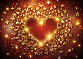 Heart shape with stars symbol of love