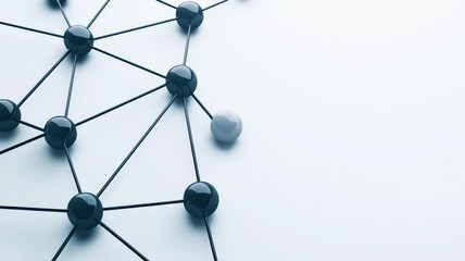 Fototapeta premium High contrast network graph, with bright, glowing nodes and connecting lines, creating a visually striking representation of data relationships