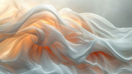 A flowing, abstract representation of soft fabric with warm light peeking through.