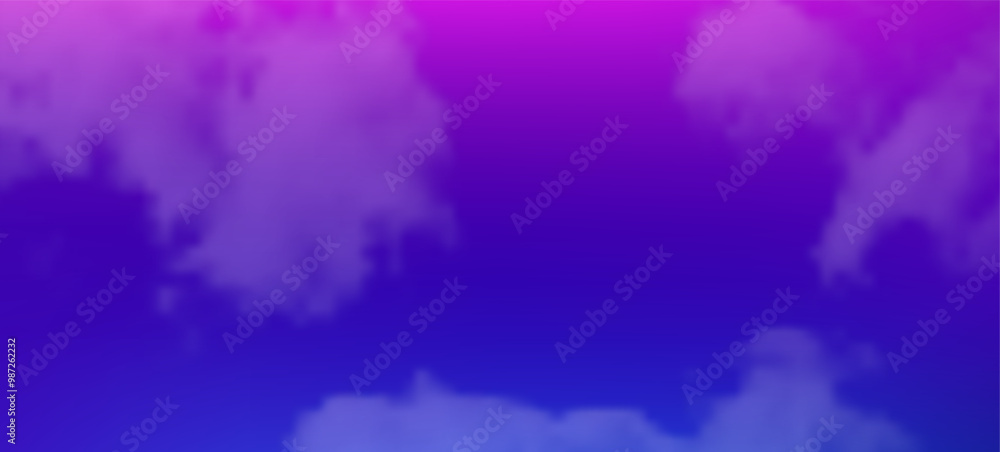 Poster modern colorful gradient background with clouds