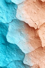 Naklejka premium blue-and-white wall with cracks visibly present in its mid