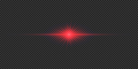 Red horizontal light effect of lens flares