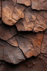 Naklejka premium A tight shot of a rocky wall, speckled with dirt, featuring a cell phone situated in its center