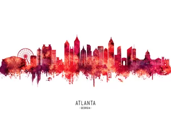 Atlanta Georgia Skyline Red
