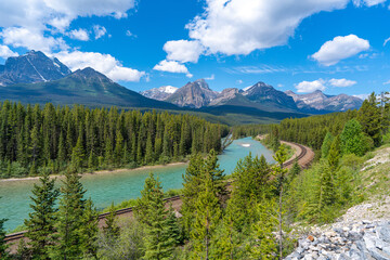 Scenic view on the way from banff to jasper national park