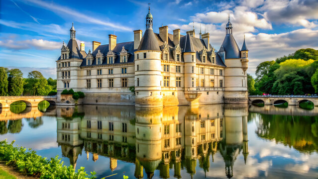 French Renaissance castle in Loire Valley, France, Ch?teau de Cheverny, castle, French, Loire Valley, architecture