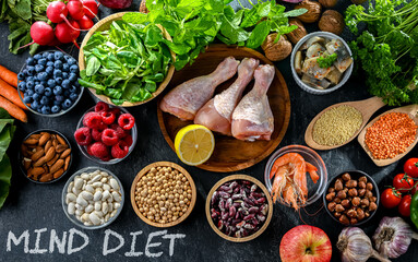 Food products representing the MIND diet