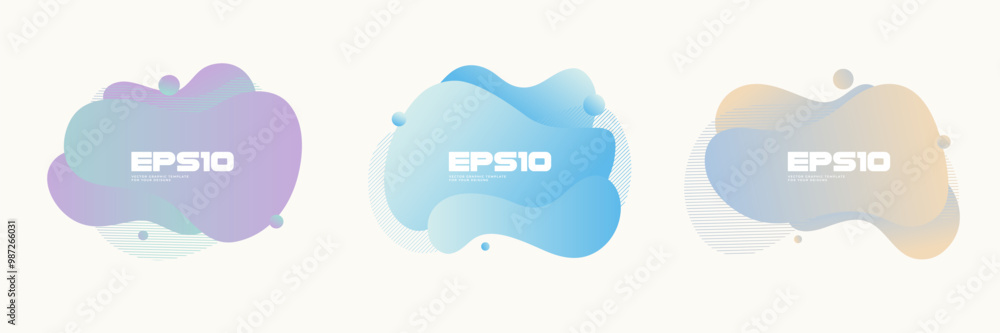 Poster bubble shapes with gradient color. modern badges set. abstract shapes composition. eps10 vector.