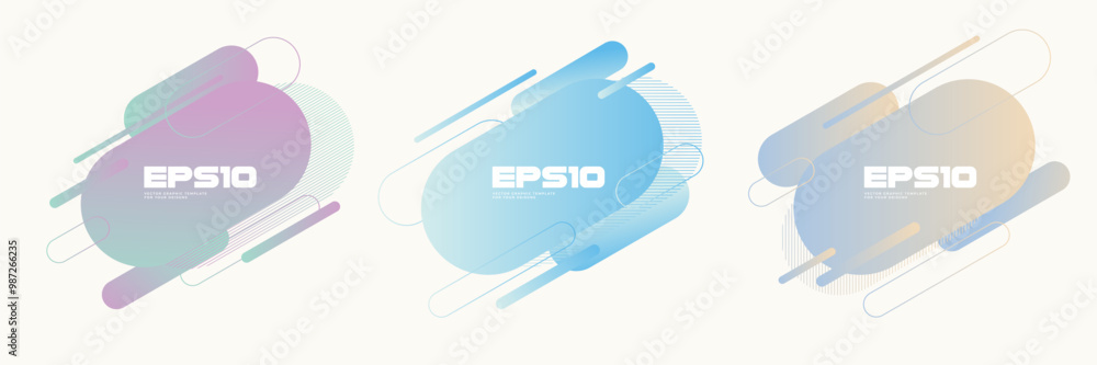 Poster bubble shapes with gradient color. modern badges set.