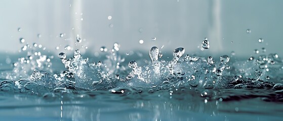 Ice texture background on blue background.