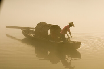 fogs over lake
