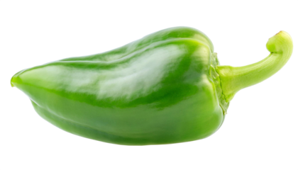 Clear image of a lively green bell pepper set against a see through background, ideal for cooking, food, and creative endeavors