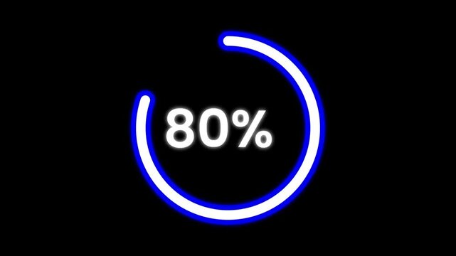 Abstract loading icon animation . Loading bar and percentage Futuristic progress loading bar 0-100 percent animation, fast to last animation. 4k motion graphics animation.