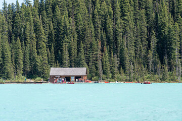Scenic view on Plain of Six Glaciers route, Lake Louise, Canada