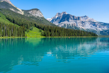 Scenic view of Emerald lake, Alberta, Canada