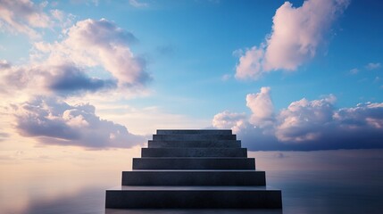Serene Steps Leading to a Dreamy Sky Landscape