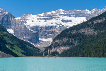 Scenic view on Plain of Six Glaciers route, Lake Louise, Canada