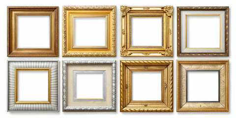 Various isolated picture frame templates for customization, photo, frame, design, blank, empty, border, decoration, layout