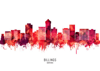 Fototapeta premium Billings Skyline Red