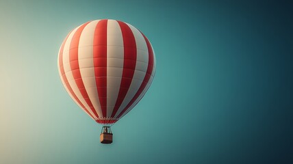 Fototapeta premium A minimalist line art illustration of an air balloon, using thin, continuous lines without shading or color fill