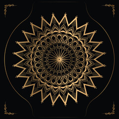  Luxury mandala design gold color Vector