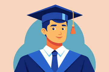 Graduate man vector art and illustration