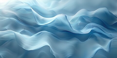 Obraz premium A serene wave-like pattern in soft blue hues, evoking calmness and fluidity.