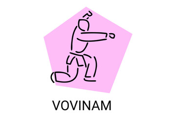 vovinam sport vector line icon. vovinam fighter sport. sign. sport pictogram illustration