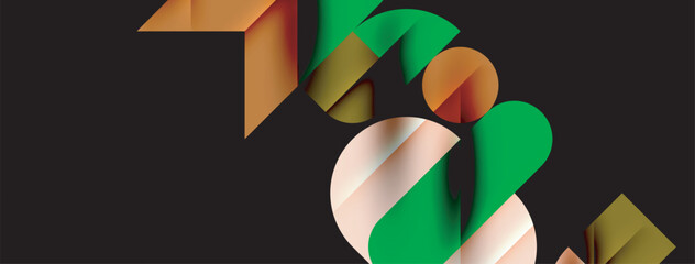 Round shapes, circles and lines minimal geometric background. Vector Illustration For Wallpaper, Banner, Background, Card, Book Illustration, landing page