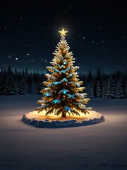 christmas tree in the night