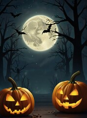 halloween background with pumpkins