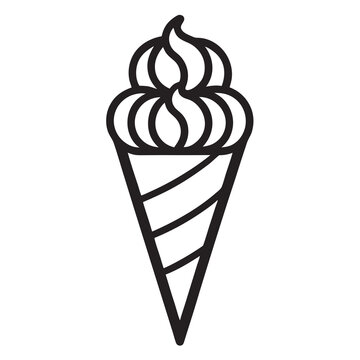 recommend clip art: ice cream cone line art silhouette vector illustration on a white background