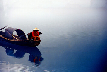 Fog scenery of Xiaodongjiang River in Chenzhou City, Hunan Province, China