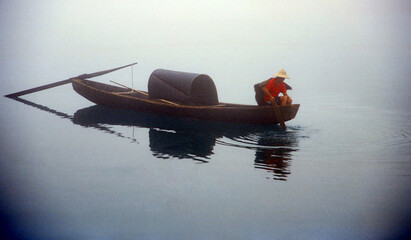Fog scenery of Xiaodongjiang River in Chenzhou City, Hunan Province, China