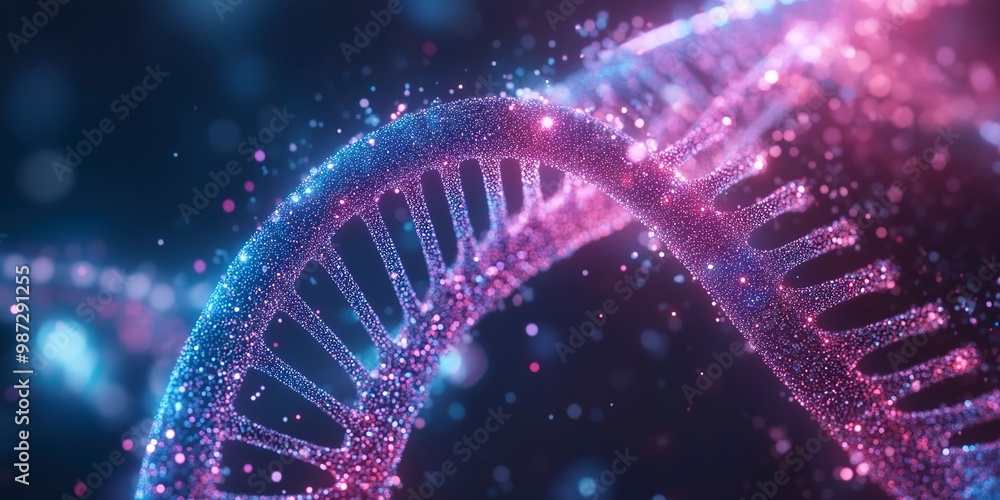 Aufkleber artificial intelligence ai in healthcare. dna double helix intertwined with digital ai elements, hig