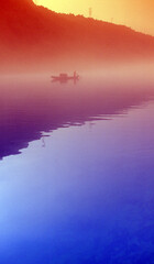 Fog scenery of Xiaodongjiang River in Chenzhou City, Hunan Province, China