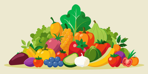 Heaped vegetables icon stock illustration