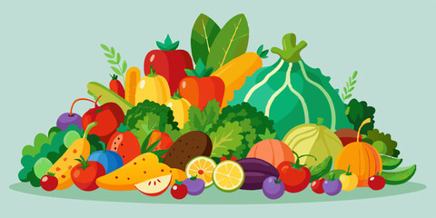 Heaped vegetables icon stock illustration