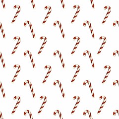 Classics Seamless Christmas Small Candy Cane Pattern with White Background