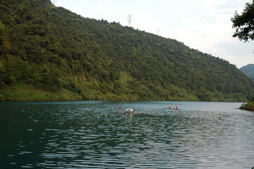 Fog scenery of Xiaodongjiang River in Chenzhou City, Hunan Province, China