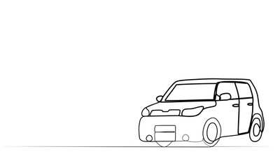 continuous drawing of a car with one line. vector