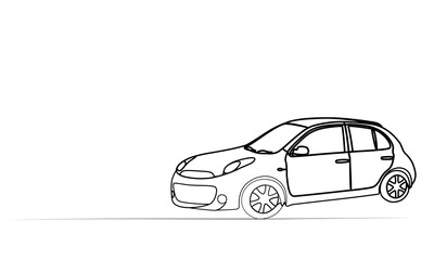 continuous drawing of a car with one line. vector