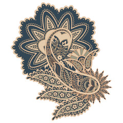 Naklejka premium Floral Paisley vector design. Damask isolated motif.