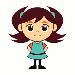 Cartoon girl sihlouette design
