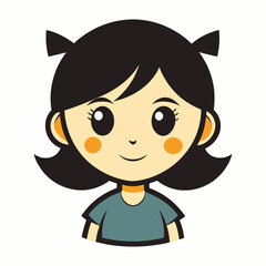 Cartoon girl sihlouette design