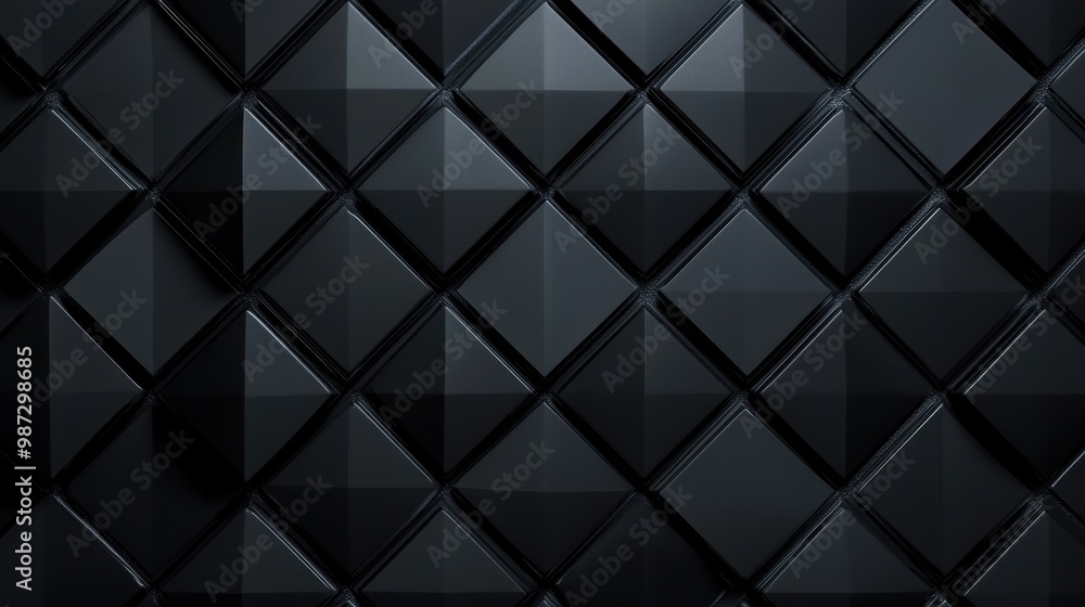 Poster a black background with a pattern of squares